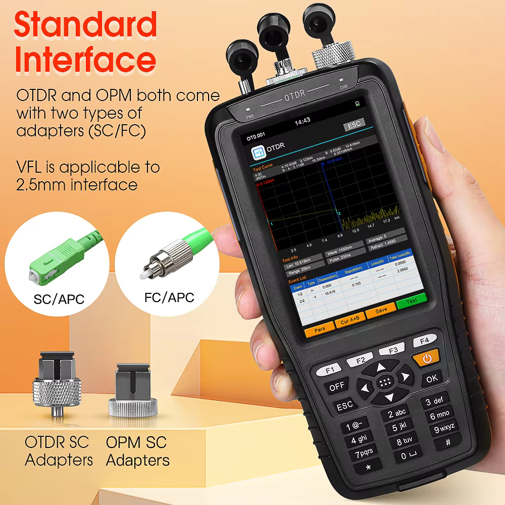 Mini OTDR Fiber Tester 50km Range Fiber Optic Cable Testing Tool Optical Fiber Identifier 800-1700nm for Network Maintenance manufacture