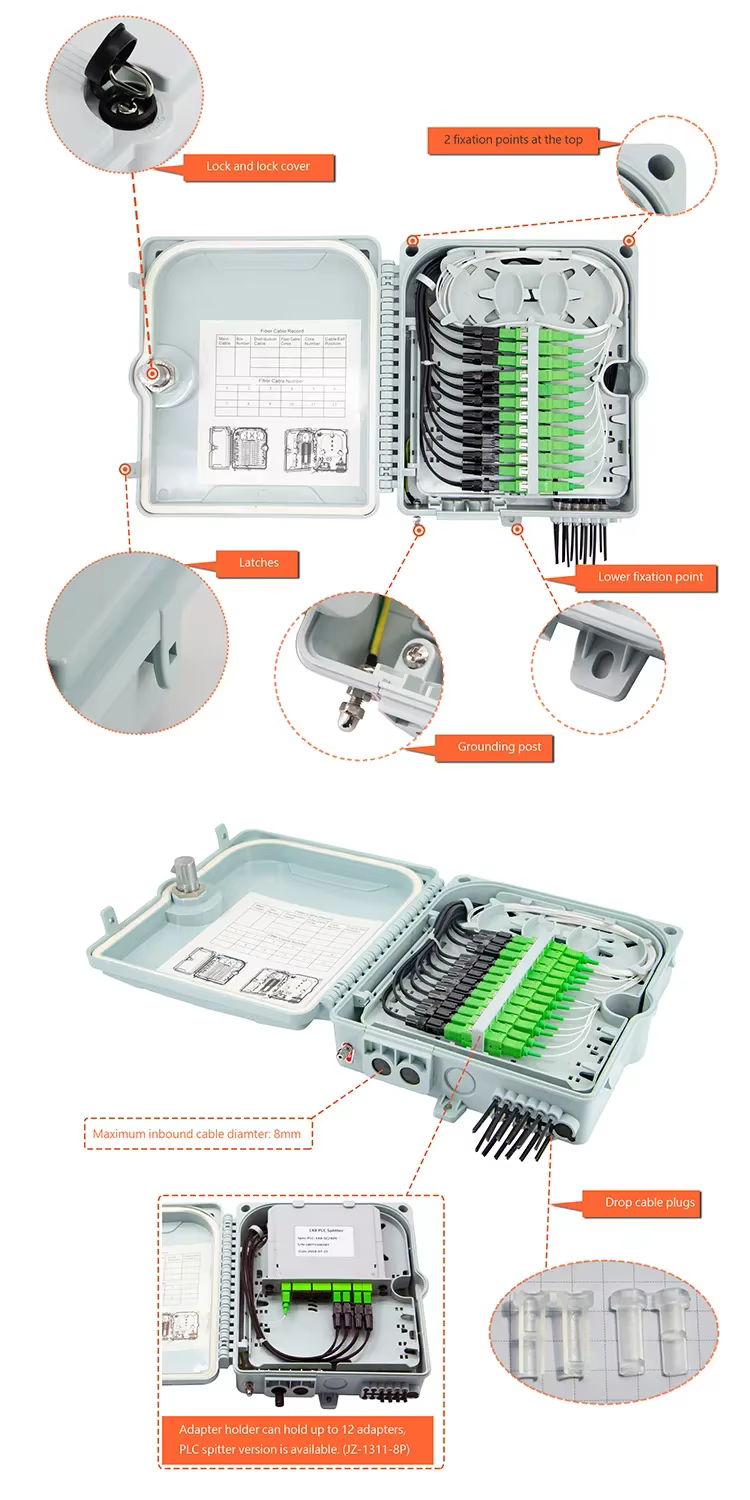 16core Optic Fiber Box Odp 16 Core 2 In 2 Out Splice Closure BoxOutdoor Fiber Optic Ftth Optic Fiber Cable Distribution factory