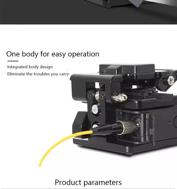 Advanced Fiber Cleaver with Adjustable Blade Height and Angle for Flexibility in Cutting and Splicing of Optical Fibers FTTH  details