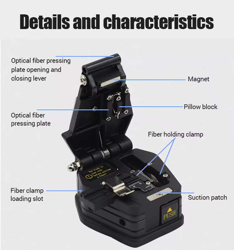 Manual Fiber Cleaver with Diamond Blade High Precision Fiber Cleaver fiber box cleaver Auto Rotating Blades for Smooth Cutting factory