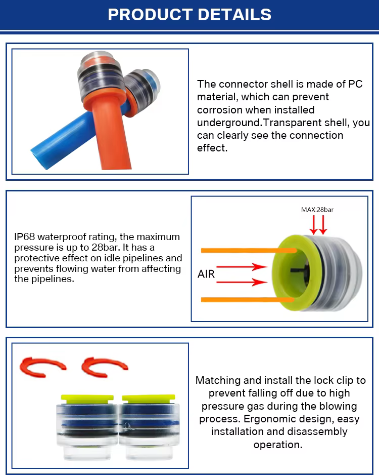 16mm Fiber Optical Cable Hdpe Microduct End Stop Connector For Telecommunication Pipe Sealing manufacture