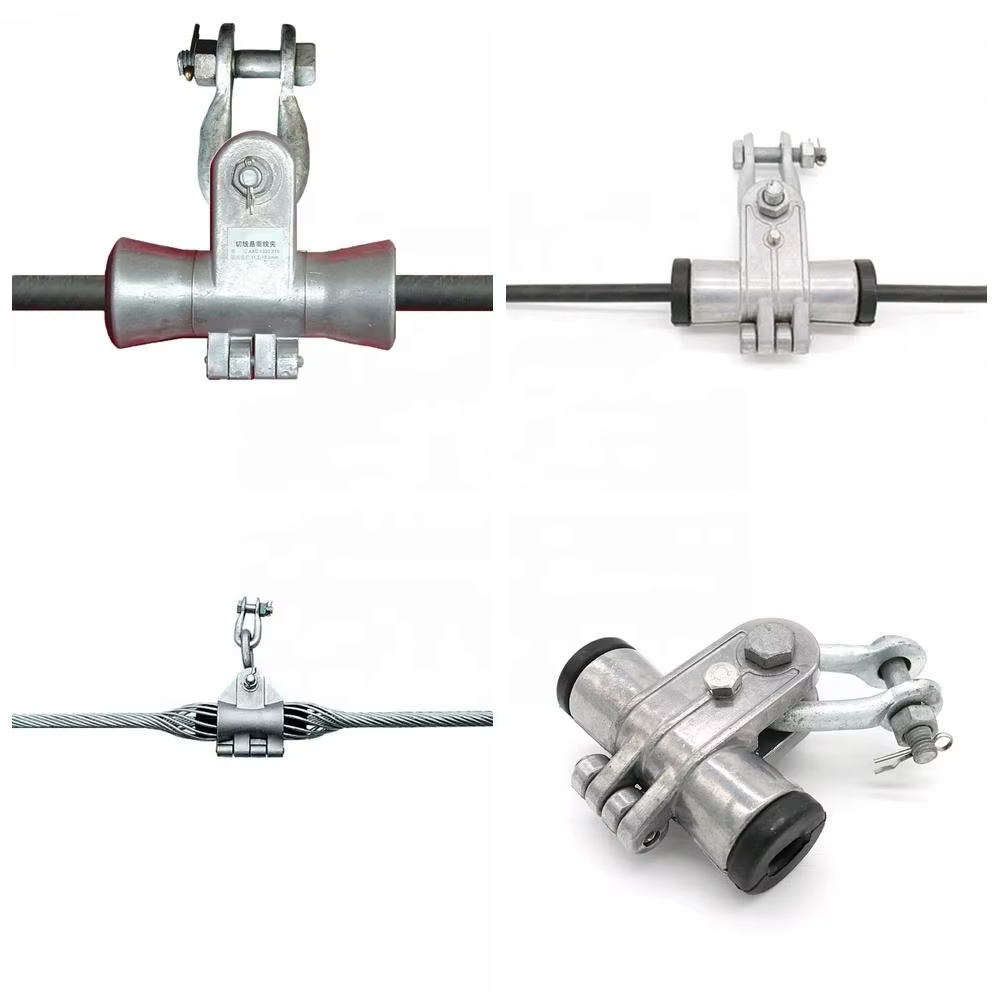Factory Price Double Fiber Optic Cable Suspension Clamp Aerial Self-Support ADSS for Optical Fiber Cable