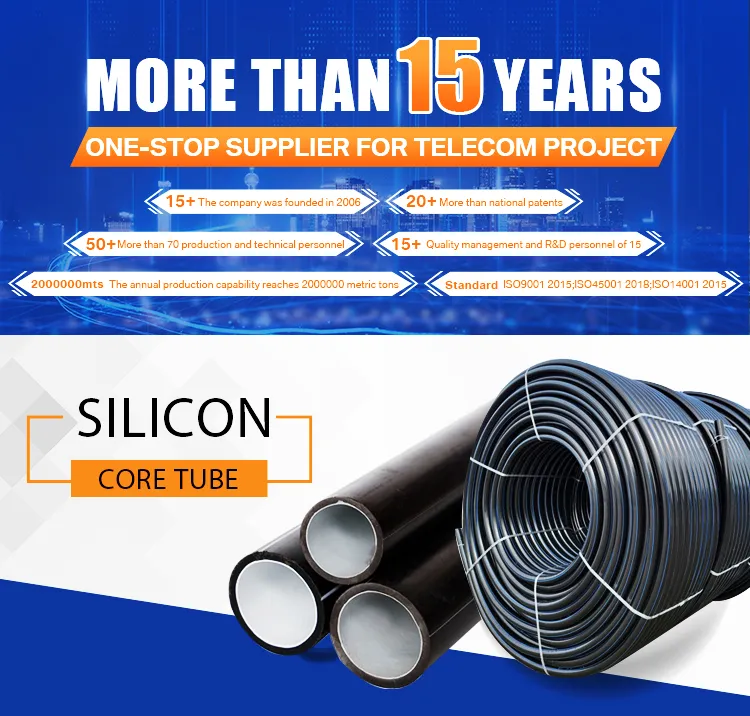 Customized Color Underground Tele Communication Silicon Core Hdpe Pipe 32/28mm factory