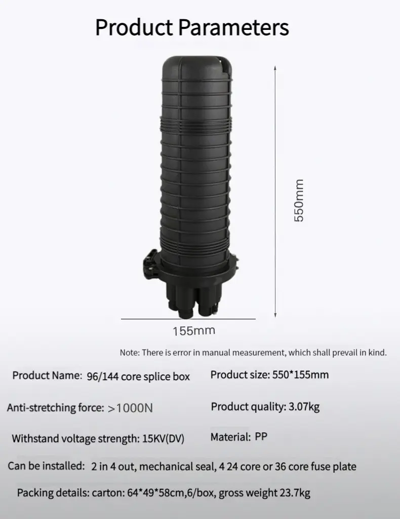 Professional Manufacturer's Hat-Type Fiber Optical Splice Closure Joint Box for FTTH Network and Outdoor Use manufacture