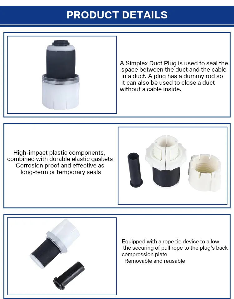 Simplex Duct Plug For Telecom Pipe Sealing With Diameter 40/33mm And Use For Fibre Optic Cable Diameter supplier
