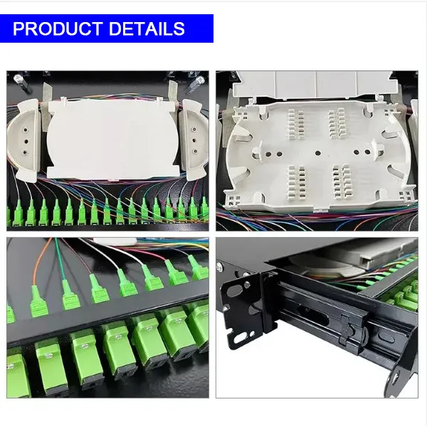 12/24/48 Ports LC Connector Universal Black Optical Fiber Terminal Box ST/SC Fiber Tail Welding Box for Industrial Use factory