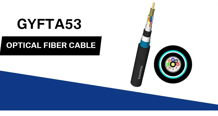 GYFTA53 Double Jacket Double Armoured Direct Buried Outdoor FGYFTA53 Single Mode Frp Non-metallic 12 Core Fiber Optic Cable factory