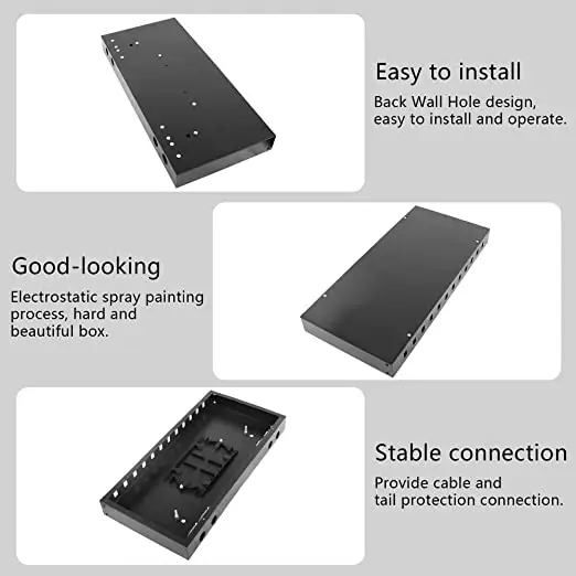 24 Ports Fiber Optic Wall Mount Enclosure Box Distribution Box SC LC Port Optical Fiber Termination Box supplier