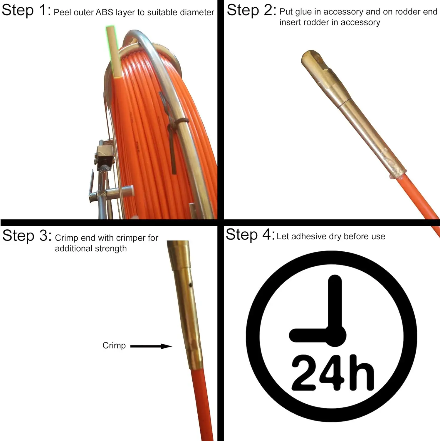 Portable 4mm 150m Fiberglass Duct Rodder Lightweight Underground Cable Tools for Fiber Optic Equipment details