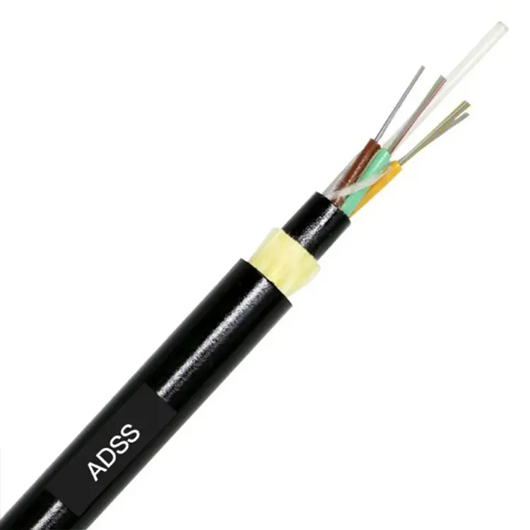 ADSS Outdoor Overhead Aerial Dielectric Fiber Optic Cable Single Mode with 4 6 8 10 12 24 48 96 Core SM Communication Cables details